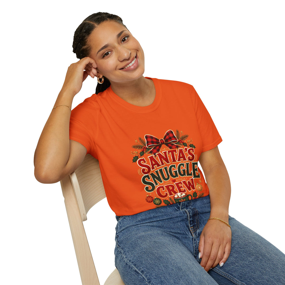 Santa's Snuggle Crew T-Shirt — Cute Christmas Holiday Tee