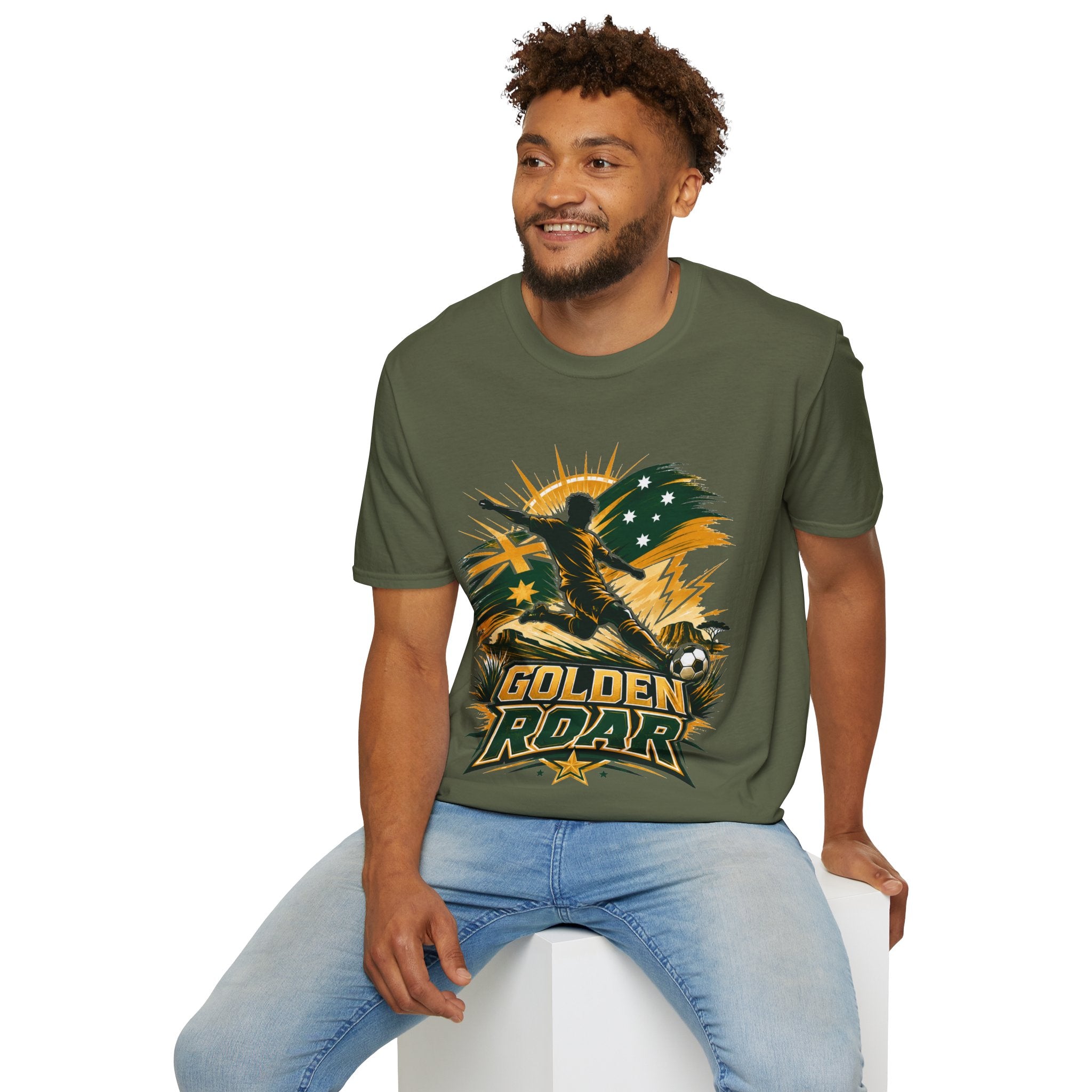 Australia Golden Roar Soccer T-Shirt — Australian Football Fan Tee