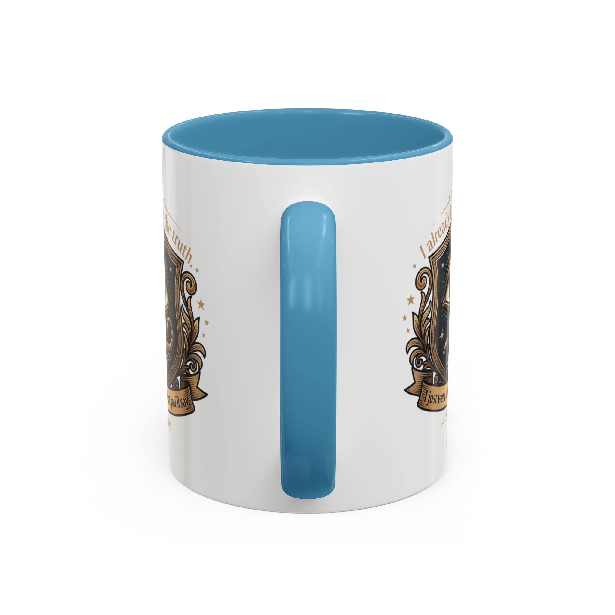 Scorpio Accent Coffee Mug — "I Already Know the Truth" Astrology Zodiac Mug