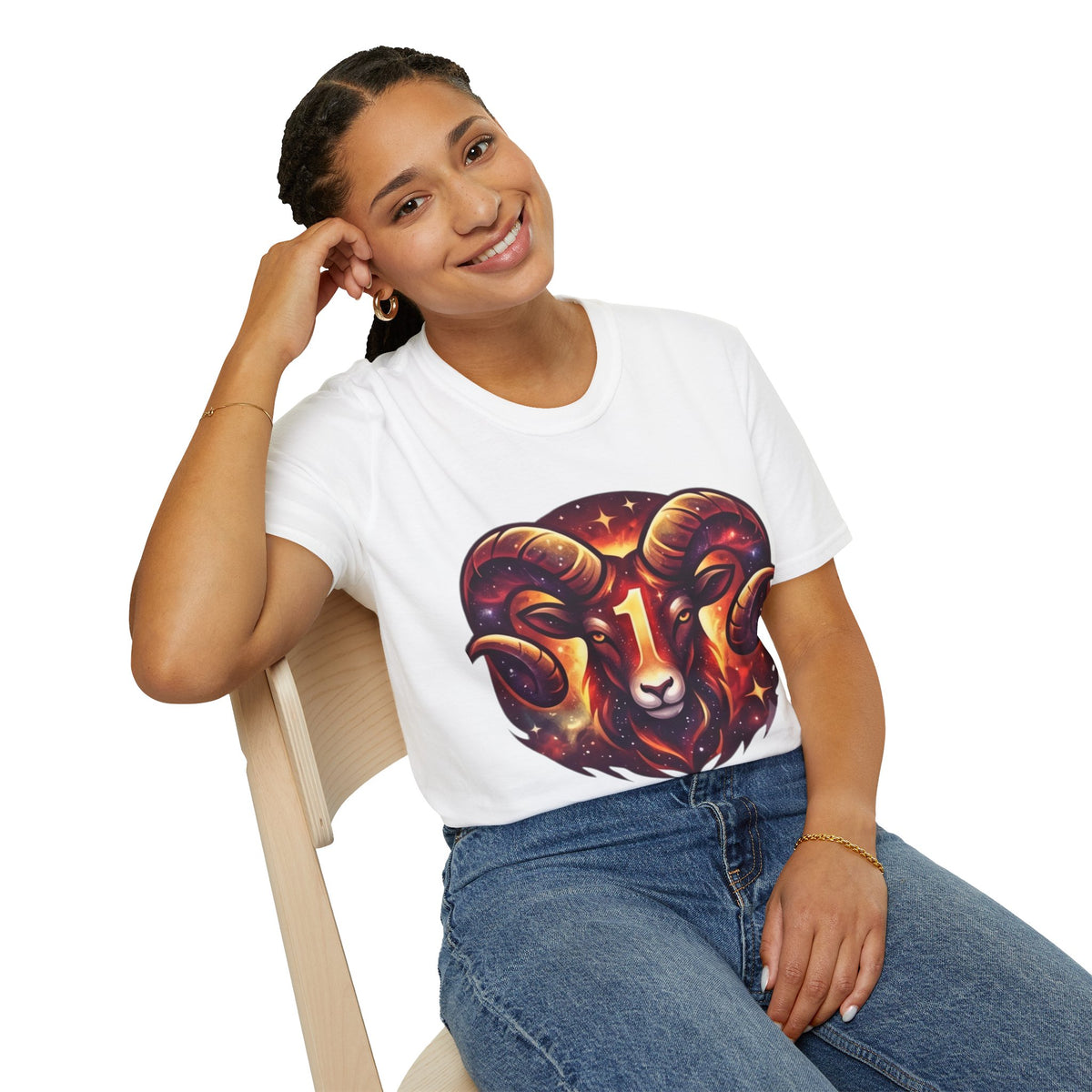 Aries Zodiac Ram Graphic T-Shirt — 'First in the Zodiac' Astrology Tee
