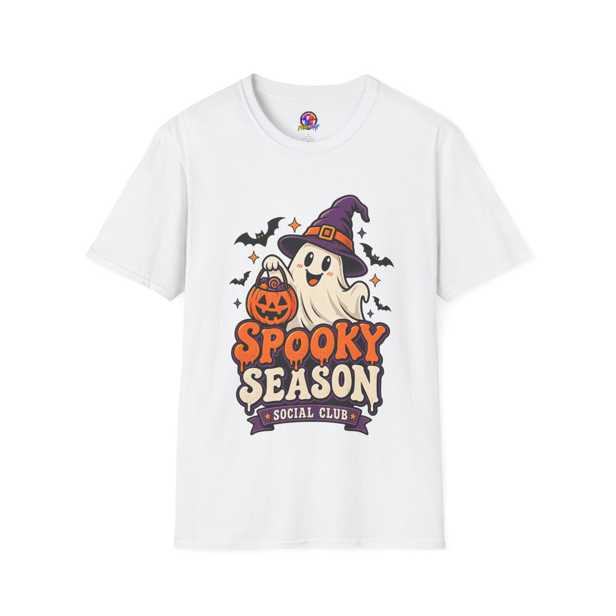 Spooky Season T-Shirt — Cute Ghost Halloween Tee ("Spooky Season Social Club")