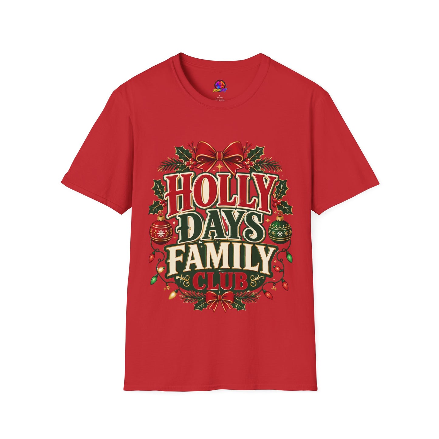Holly Days Family Club T‑Shirt — Festive Christmas Holiday Tee