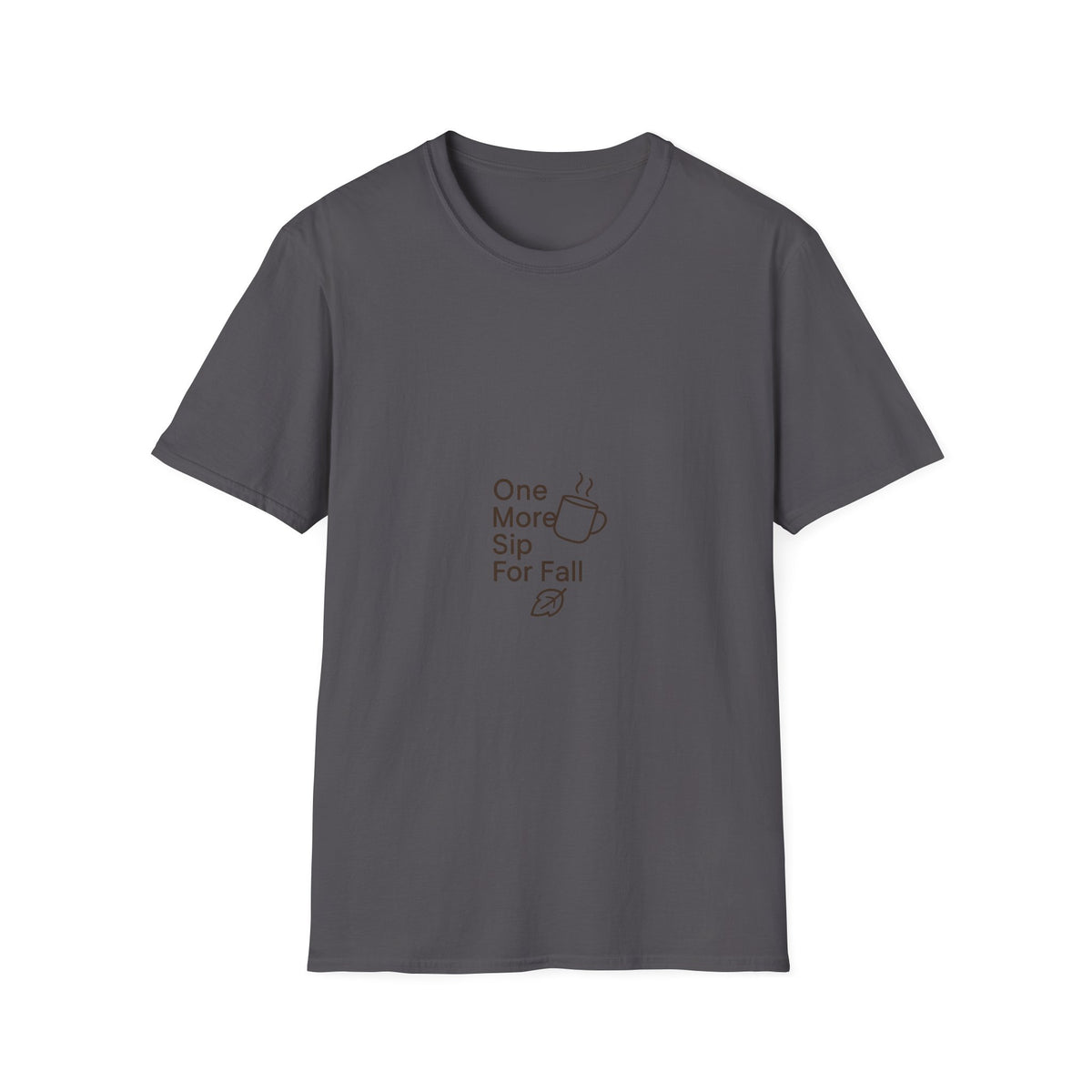 "One More Sip For Fall" Cute Coffee Graphic Tee - Minimalist Autumn Vibe White T-Shirt - Trending Now - September 2026