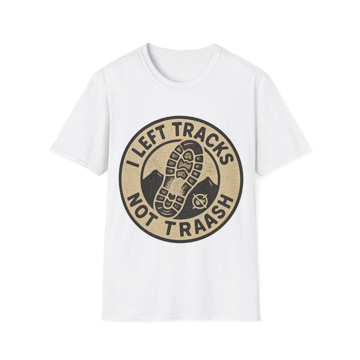 Left Tracks Not Trash Vintage Badge T-Shirt, Retro Leave No Trace Hiking Tee - Trending Now - September 2026
