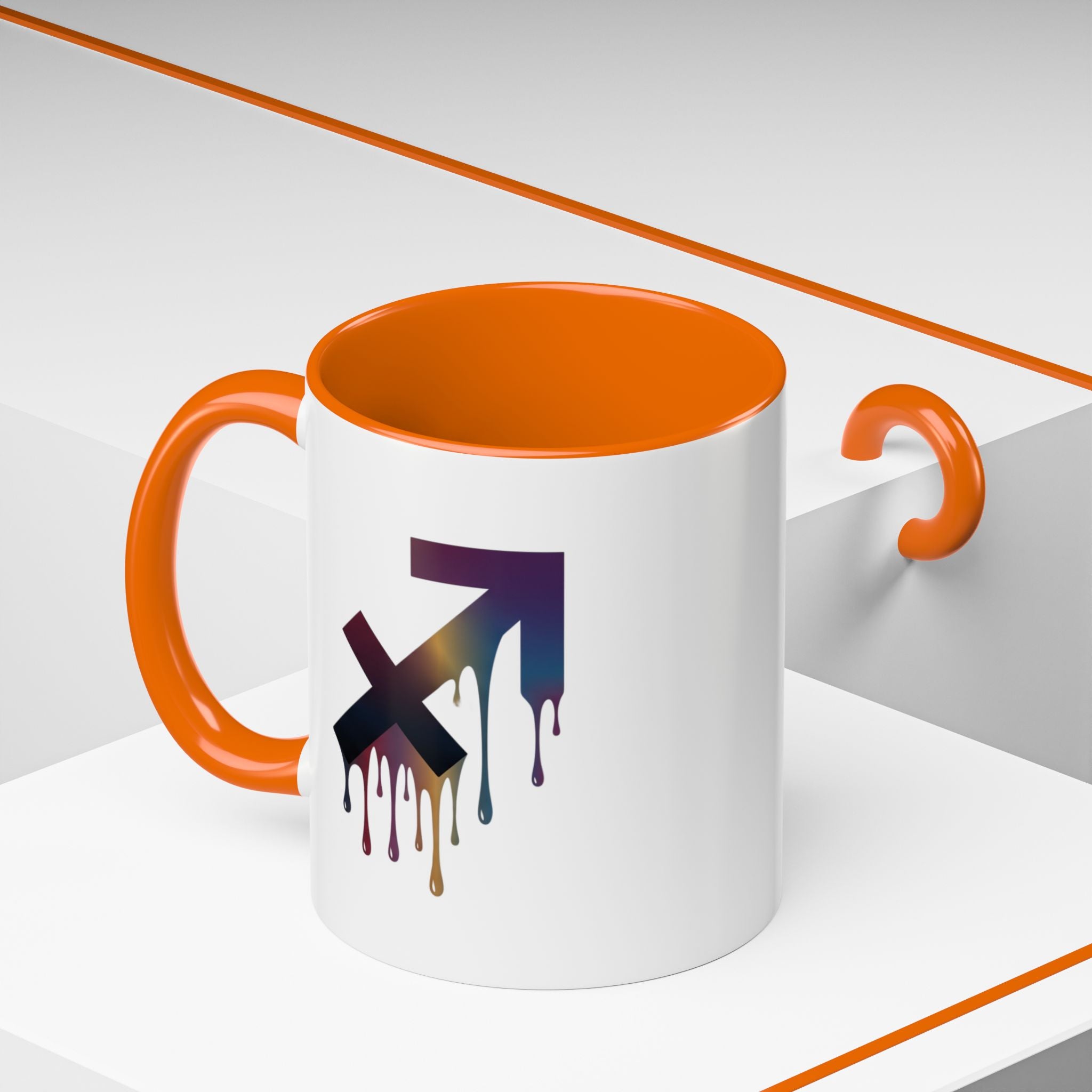 Sagittarius Drip Accent Coffee Mug — Zodiac Archer Horoscope Gift