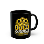 Gold September Mug — Childhood Cancer Awareness Coffee Cup (11oz/15oz)