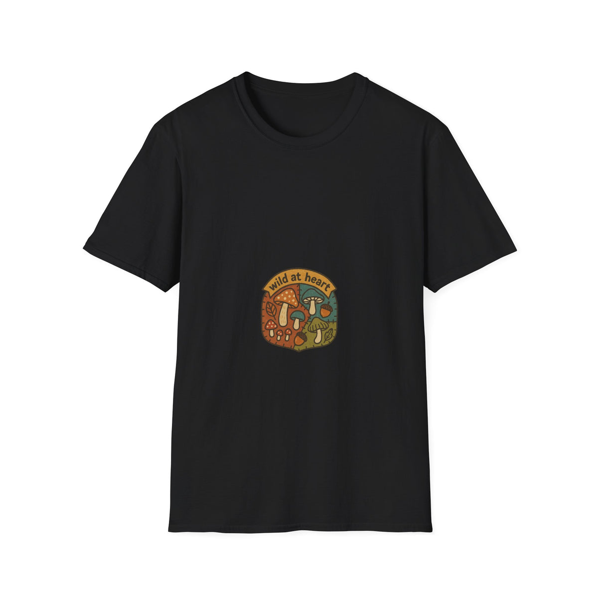 "Wild At Heart" Vintage Shield Tee | Retro Mushroom Nature T-Shirt - Trending Now - September 2026