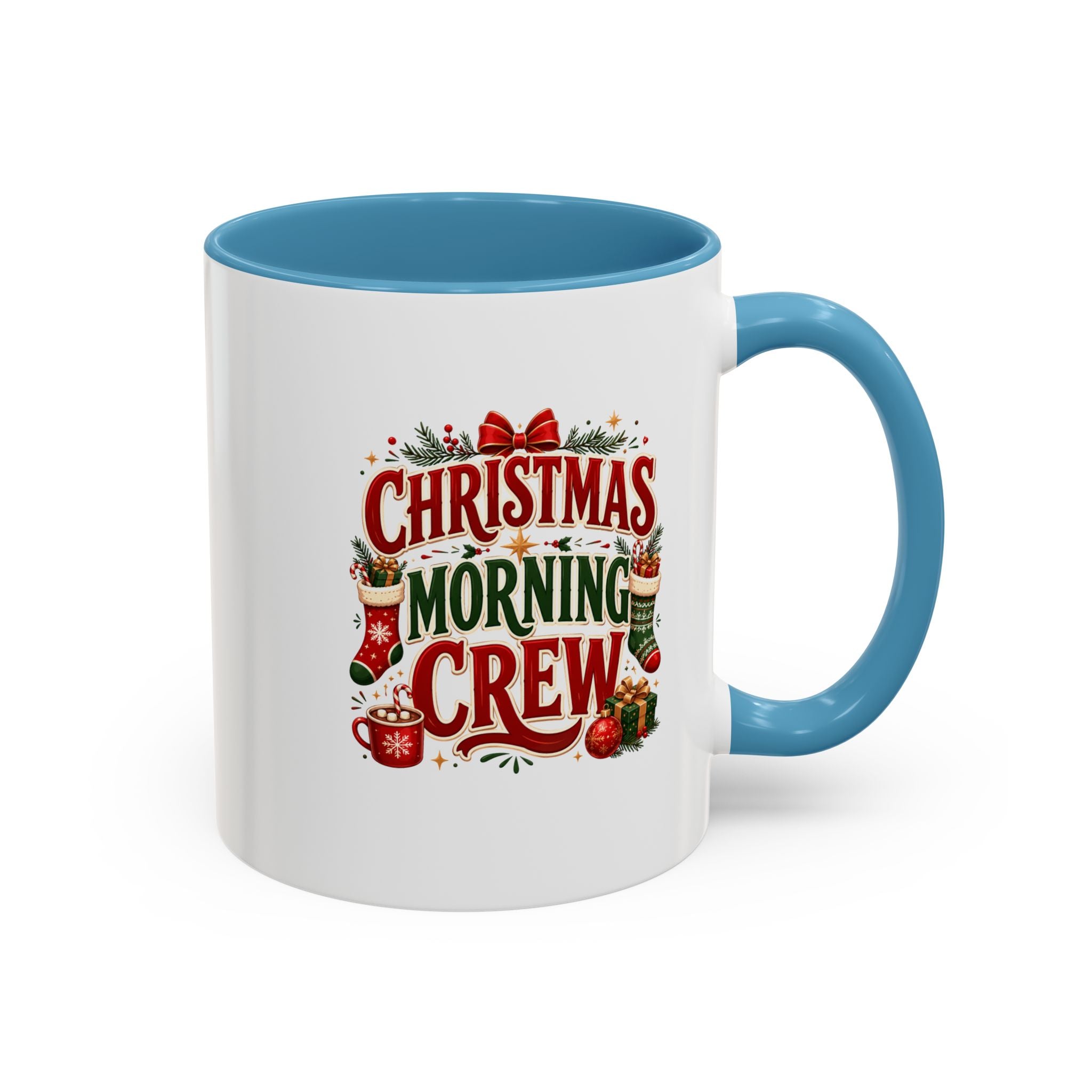 Christmas Morning Crew Accent Coffee Mug – Holiday Coffee Cup