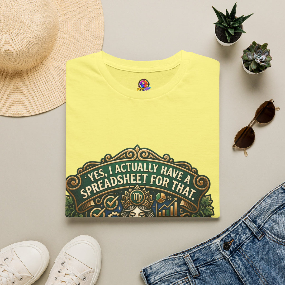 Virgo Zodiac T‑Shirt — "Yes, I Actually Have a Spreadsheet for That"