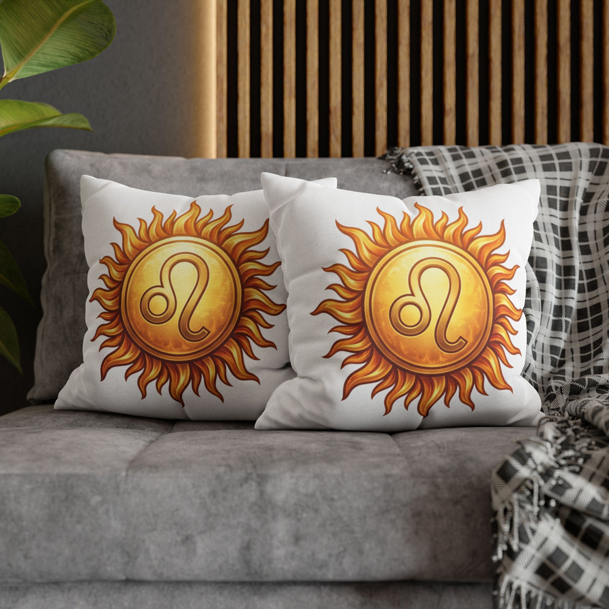 Leo Sun Zodiac Decorative Pillow Spun Square Pillowcase