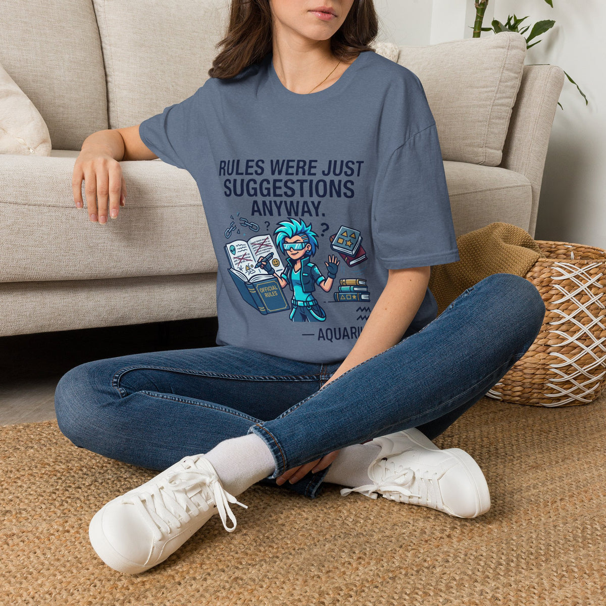 Aquarius Zodiac T‑Shirt — "Rules Were Just Suggestions Anyway" Graphic Tee