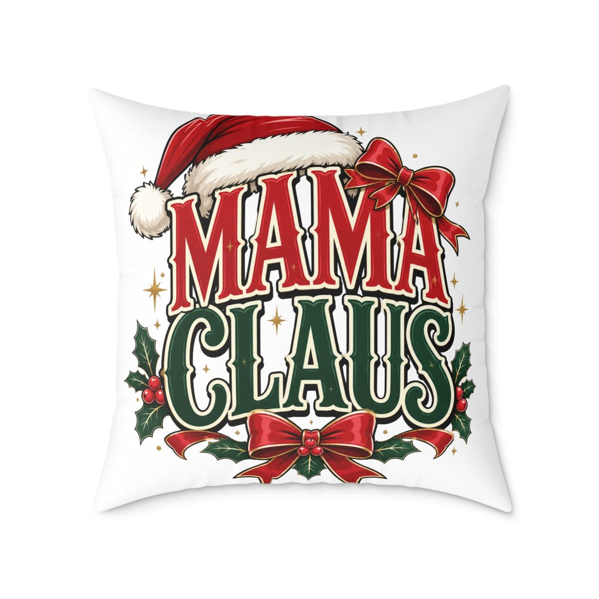 Mama Claus Christmas Pillow — Festive Holiday Decorative Throw Pillow
