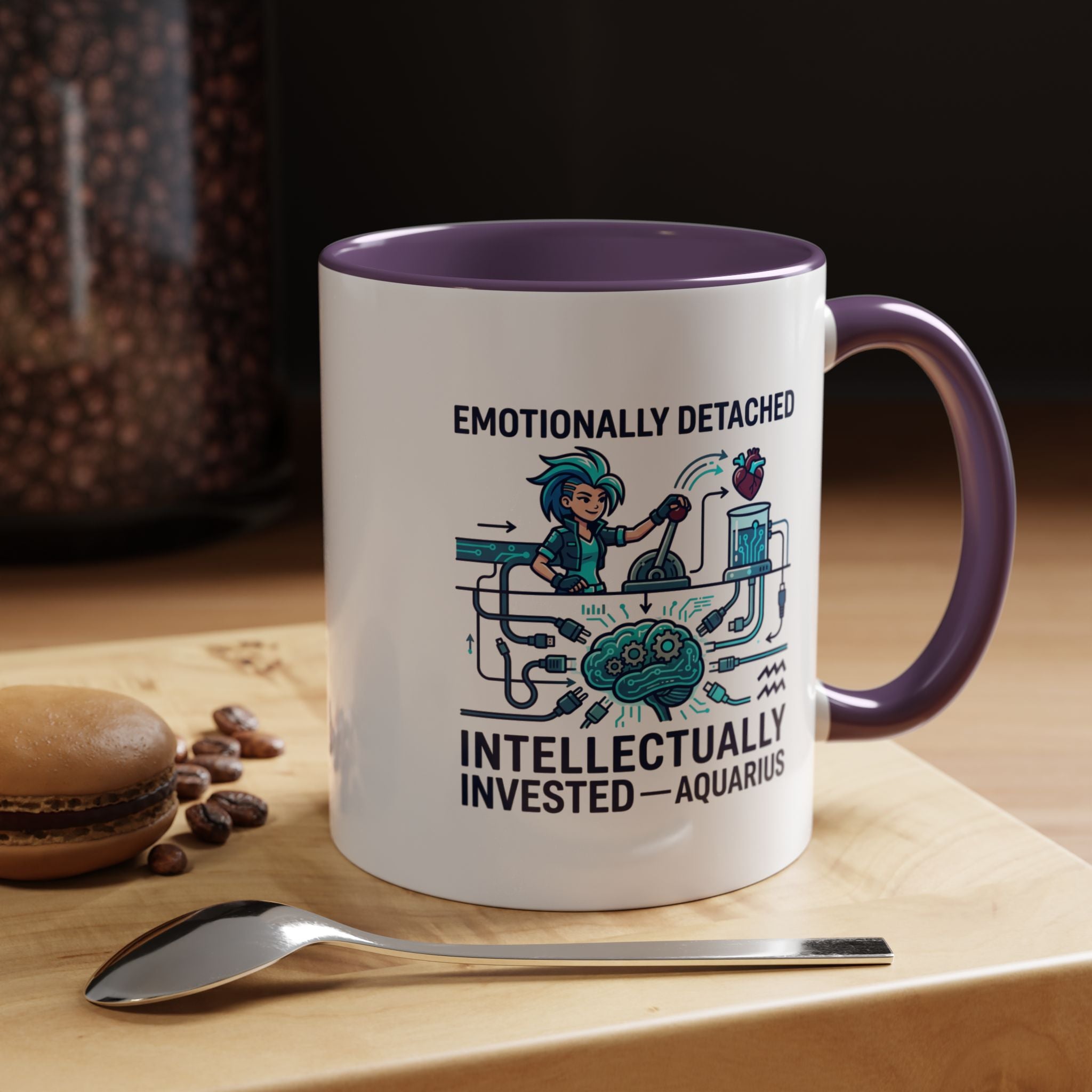 Aquarius Coffee Mug - "Emotionally Detached, Intellectually Invested" Accent Mug 11oz