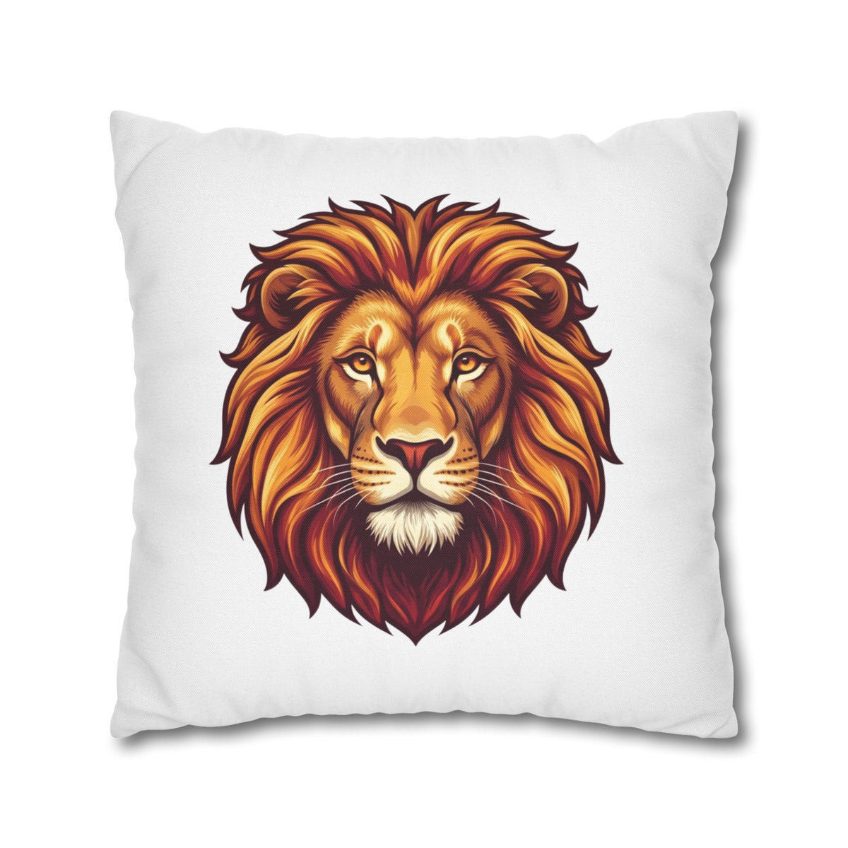 Leo Zodiac Spun Square Pillowcase Lion Face Decorative Pillowcase