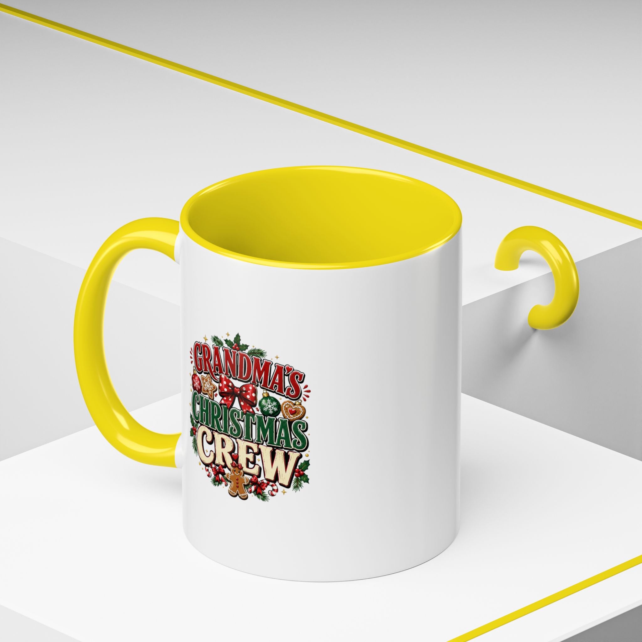 Grandma's Christmas Crew Accent Coffee Mug — Festive Holiday Gift for Grandma