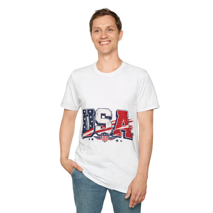 USA Flag Graphic T-Shirt — Patriotic Red White & Blue Tee