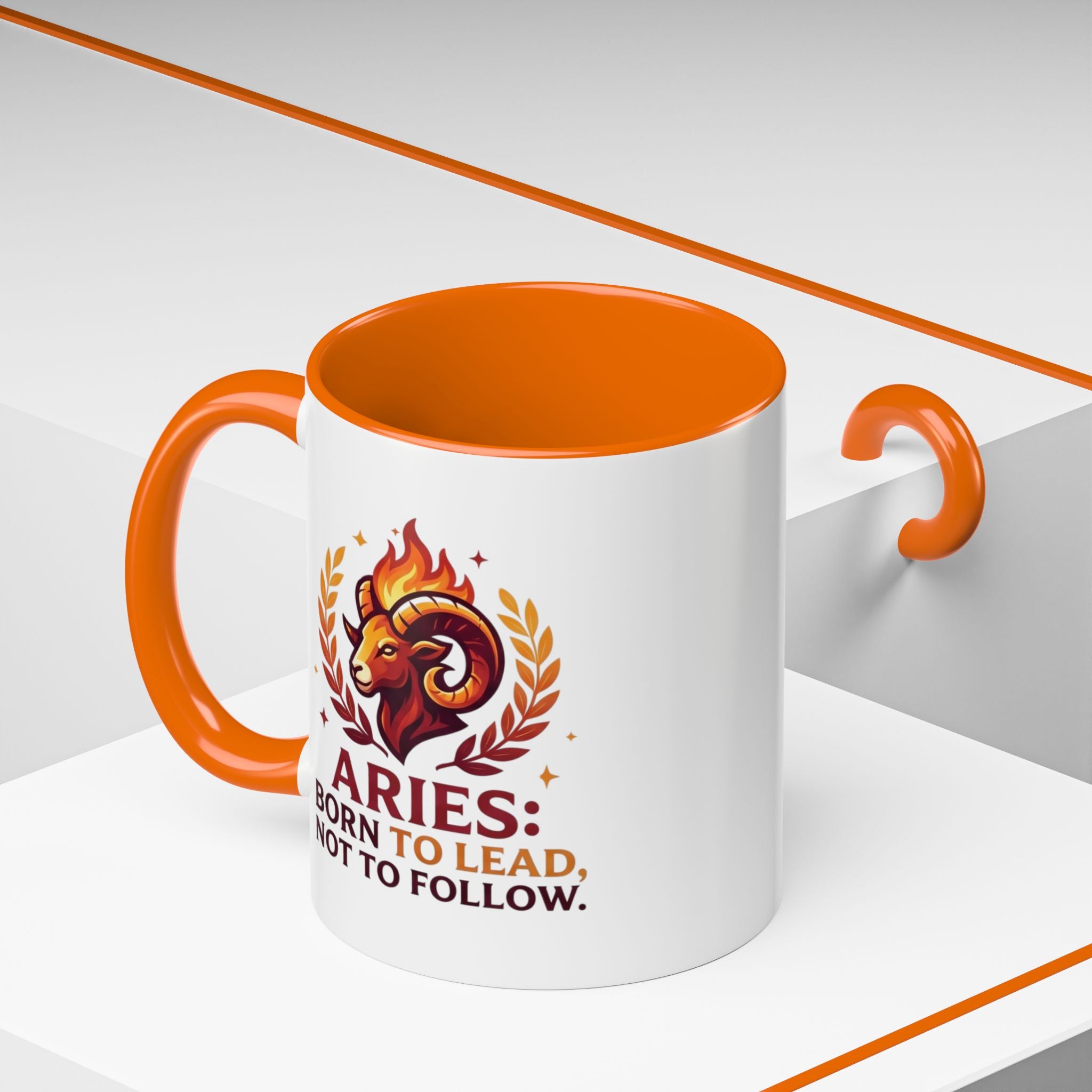 Aries Coffee Mug — "Aries: Born to Lead, Not to Follow" Zodiac Astrology Gift