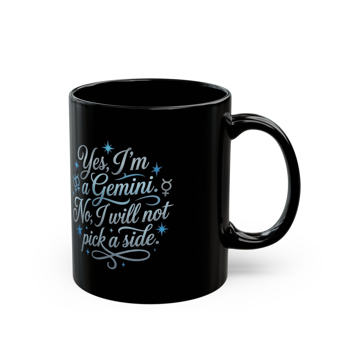 Gemini Zodiac Black Mug