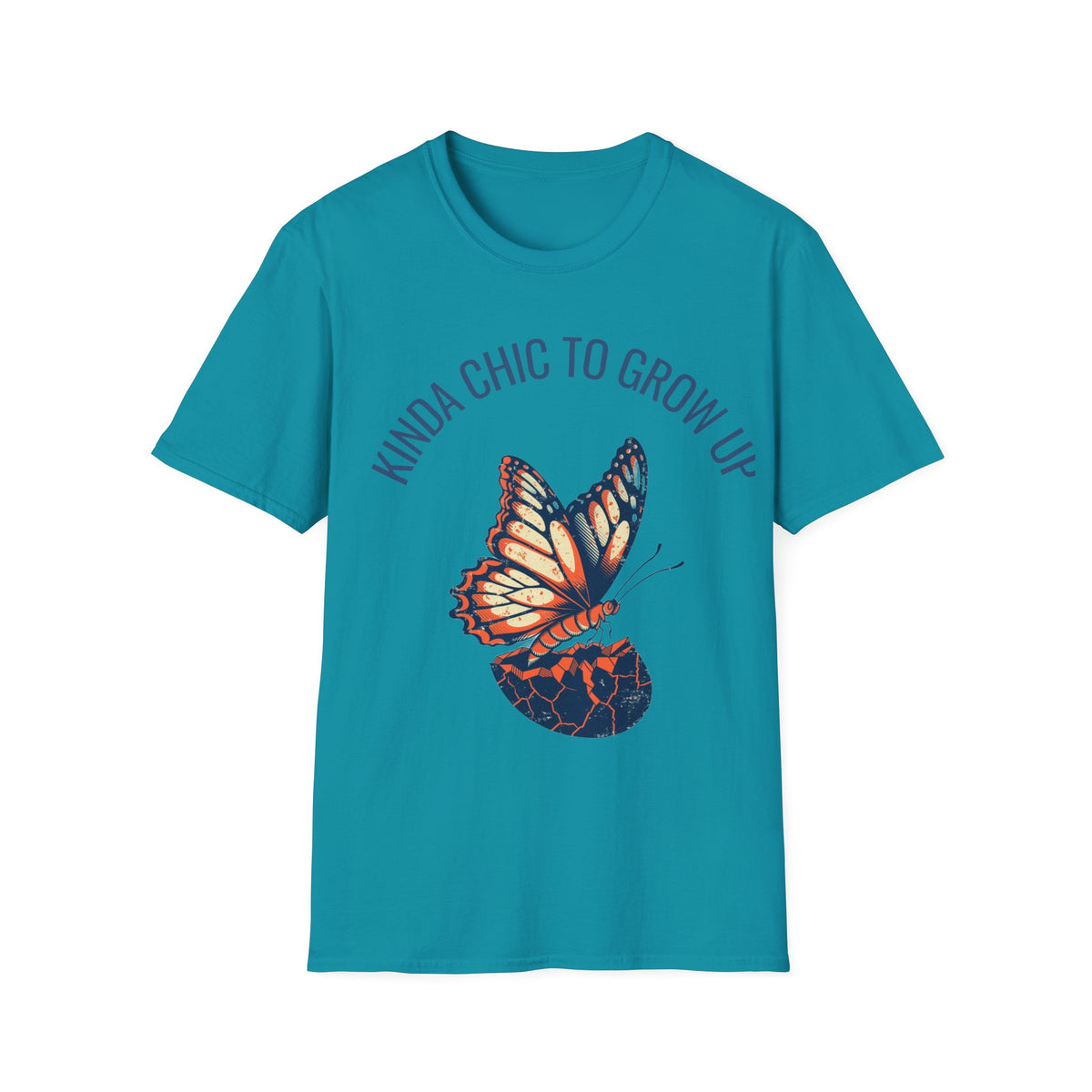 "Kinda Chic To Grow Up" Monarch Butterfly Graphic Tee - Aesthetic Inspirational White T-Shirt - Trending Now - September 2026