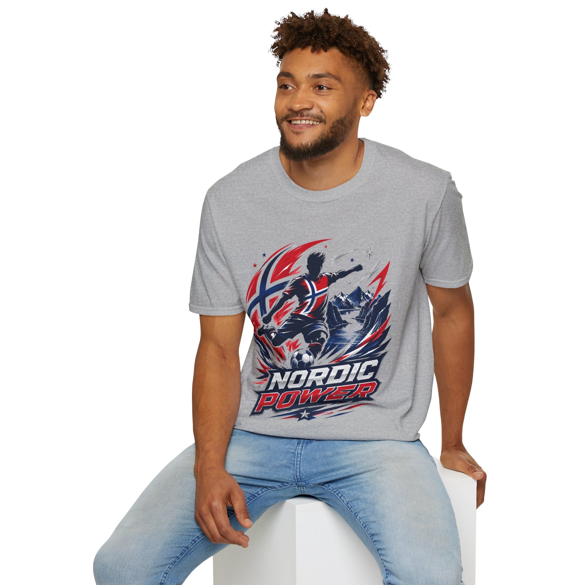 Norway Nordic Power T-Shirt — Viking Flag Silhouette Graphic Tee