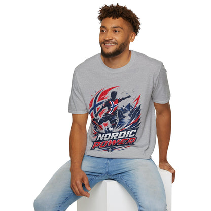 Norway Nordic Power T-Shirt — Viking Flag Silhouette Graphic Tee