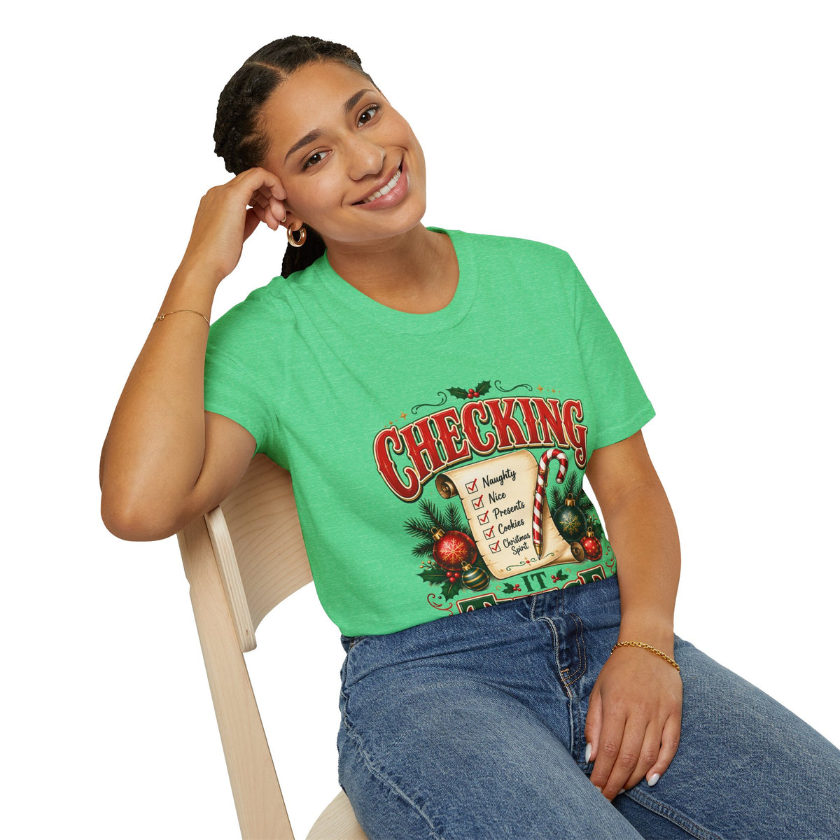 Checking It Twice Christmas T-Shirt — Naughty or Nice Holiday Tee