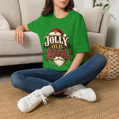 Jolly Old Soul T-Shirt — Vintage Santa Holiday Graphic Tee