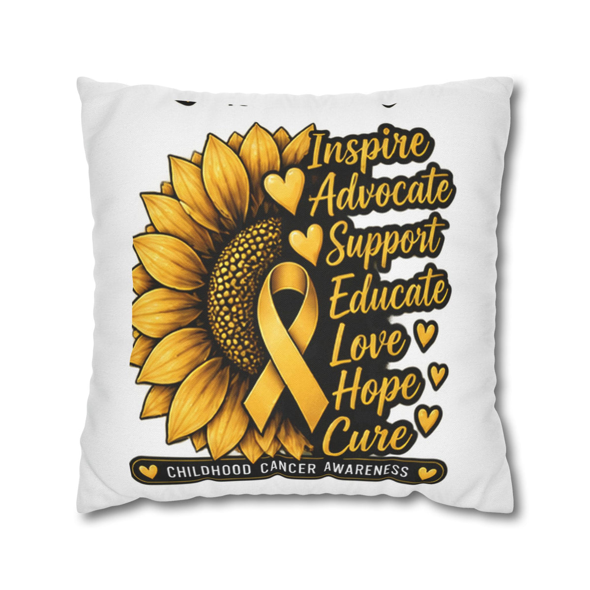 Childhood Cancer Awareness Sunflower Support Pillowcase