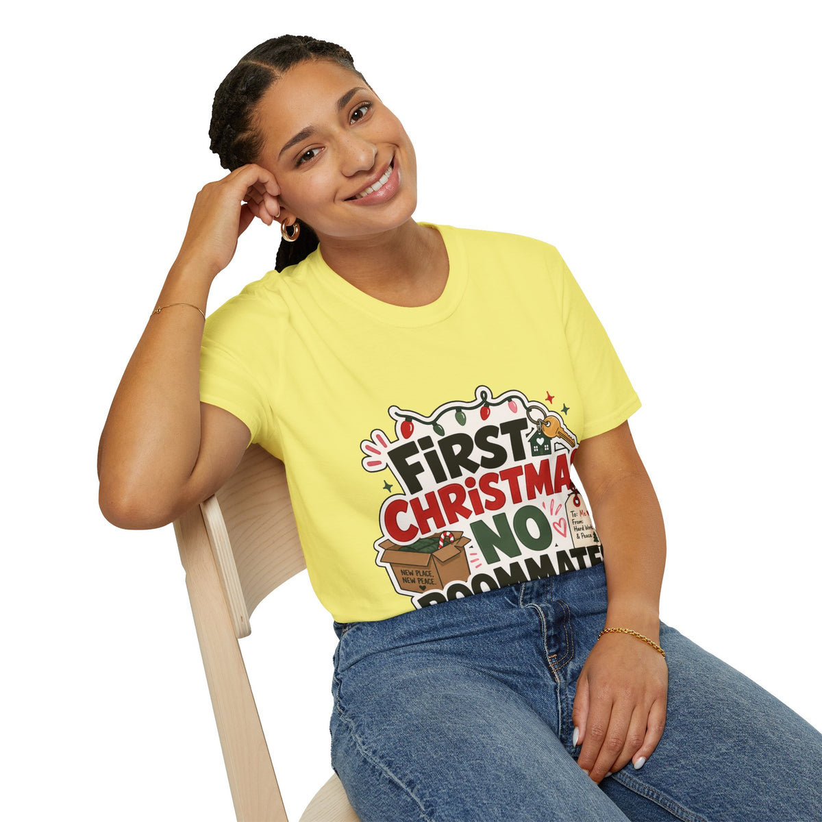 First Christmas No Roommates T-Shirt — Funny Holiday New Home Tee