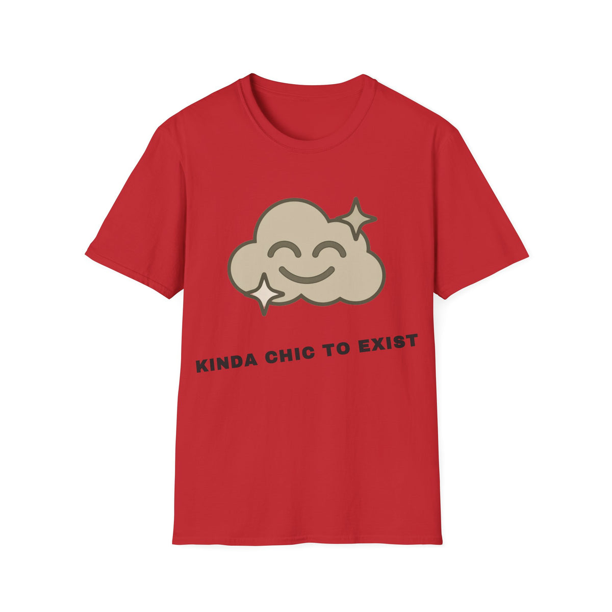 T-Shirt — "Kinda Chic to Exist" Smiling Cloud Graphic Tee - Trending Now - September 2026