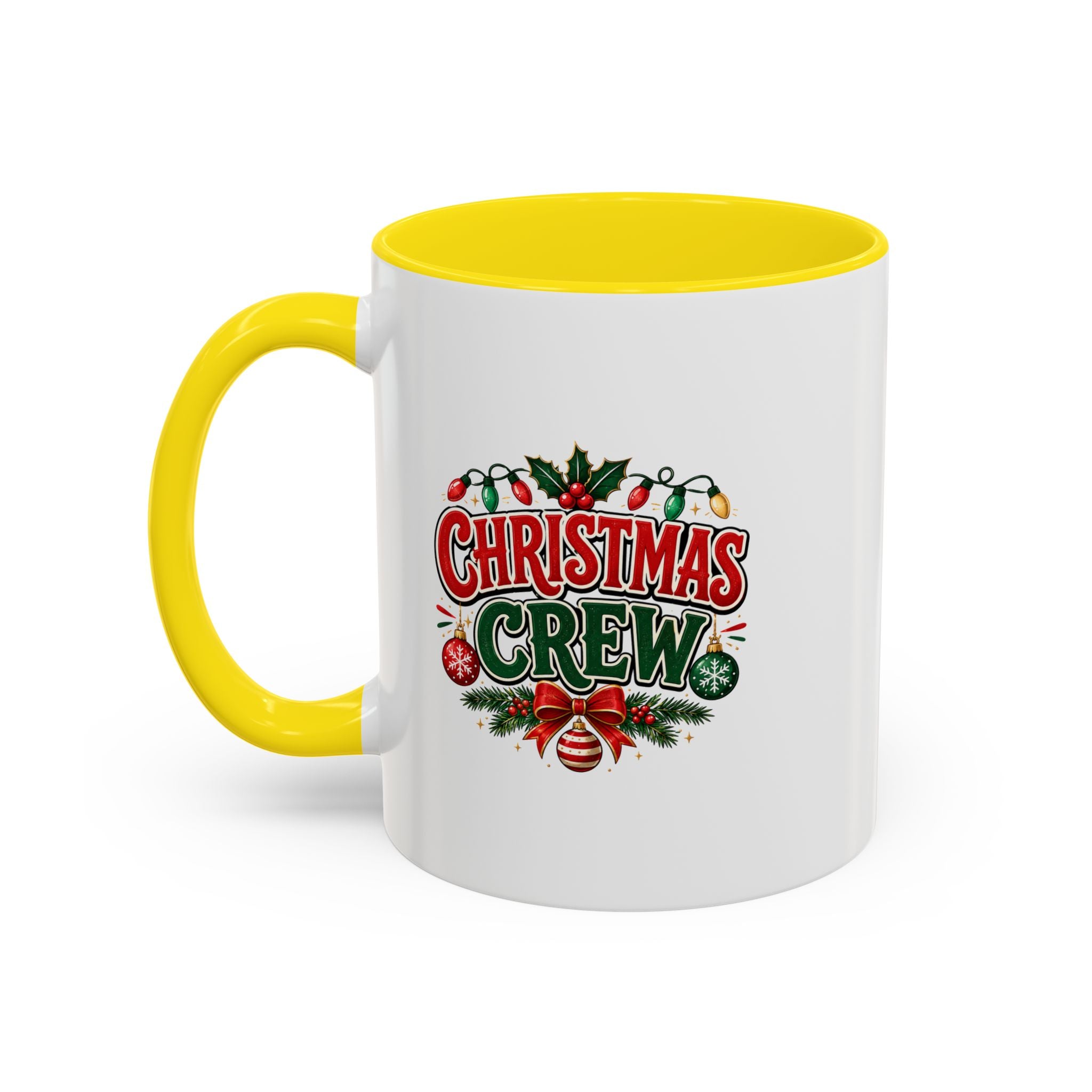 Christmas Crew Accent Coffee Mug - Festive Holiday Tea & Coffee Cup