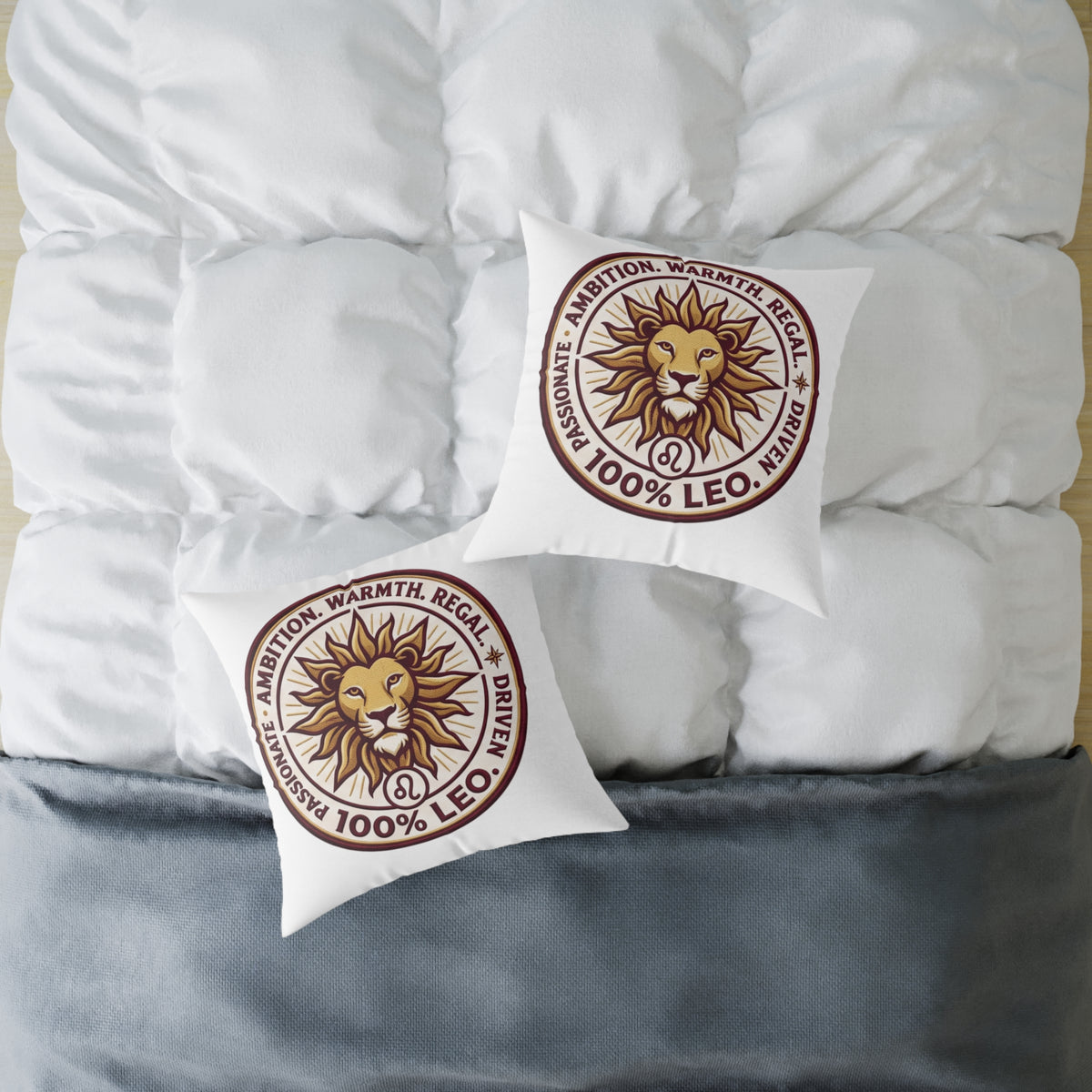Leo Zodiac Ambition Warmth Square Poly Canvas Pillow