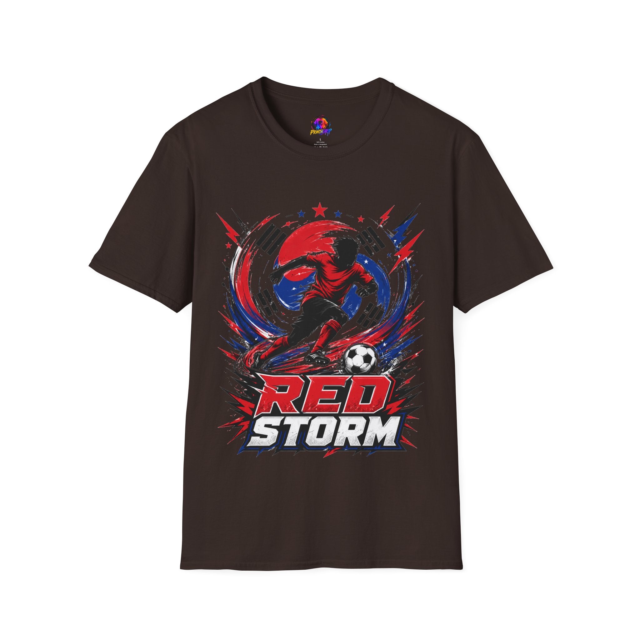 South Korea Red Storm Soccer T-Shirt — Dynamic Player Graphic Tee
