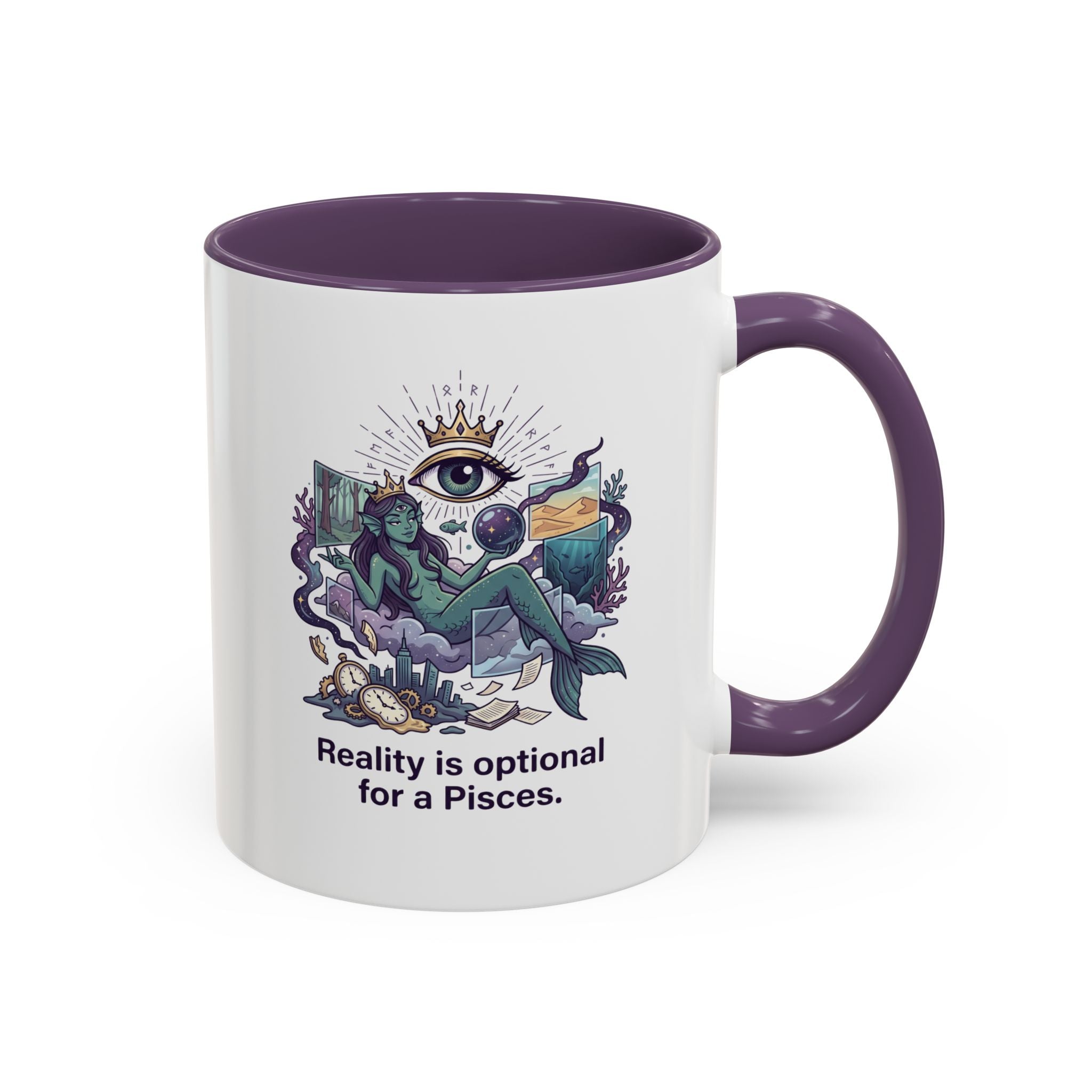 Pisces Zodiac Coffee Mug — "Reality is Optional for a Pisces" Accent Mug