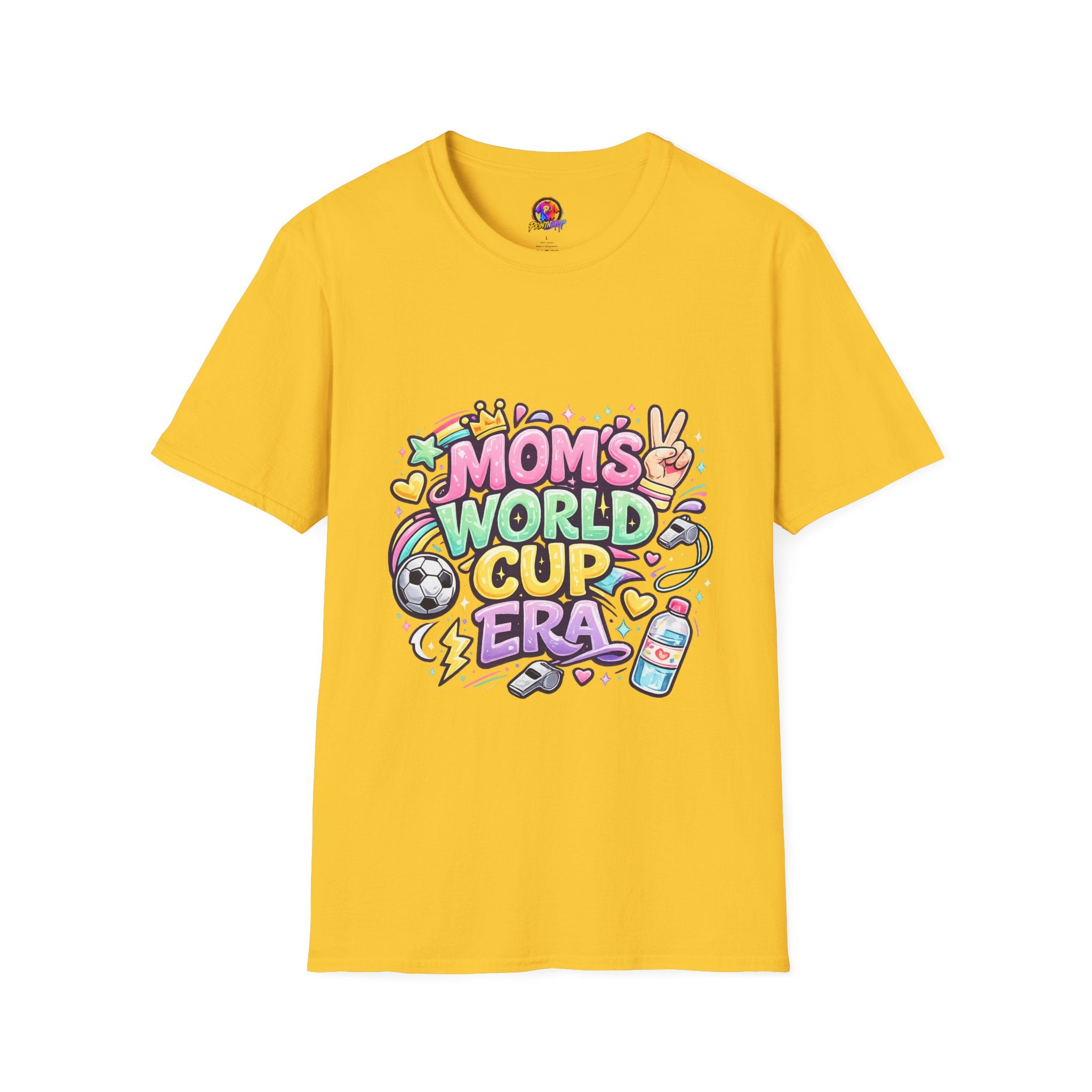 Girls Kids Mom's World Cup Era T‑Shirt — Playful Soccer Mom Tee