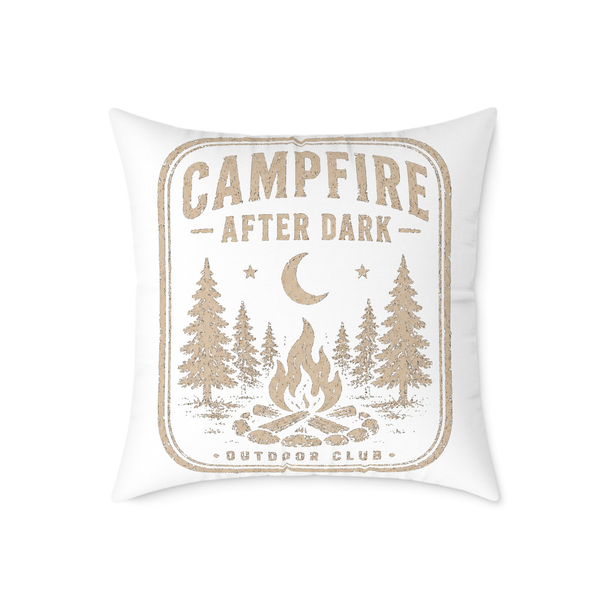 Campfire After Dark Pillow Milo Bailey Dog Dad Mom— Rustic Outdoor Camping Throw Pillow