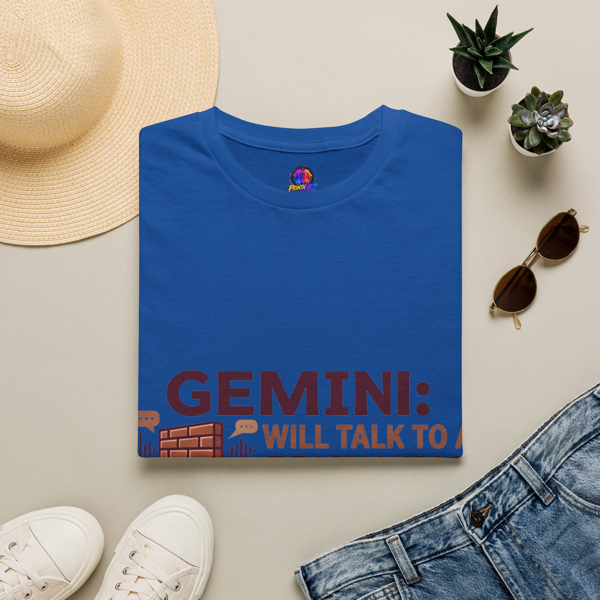Gemini T-Shirt — "Gemini: Will Talk to a Brick Wall, Will Also Win the Argument" Astrological Tee