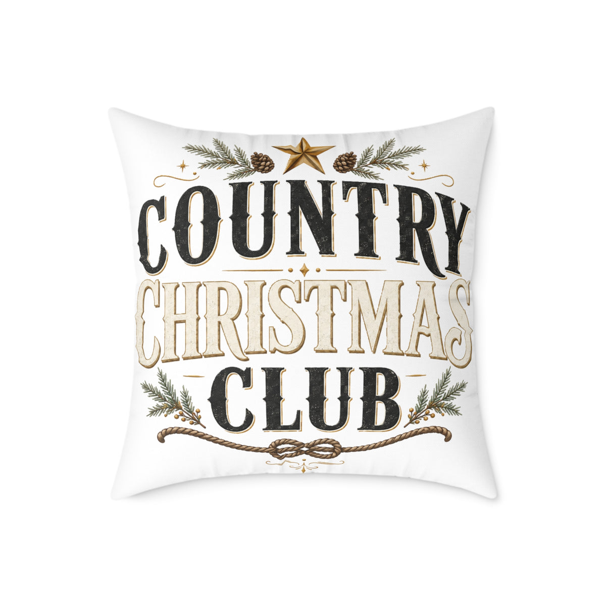 Country Christmas Club Pillow