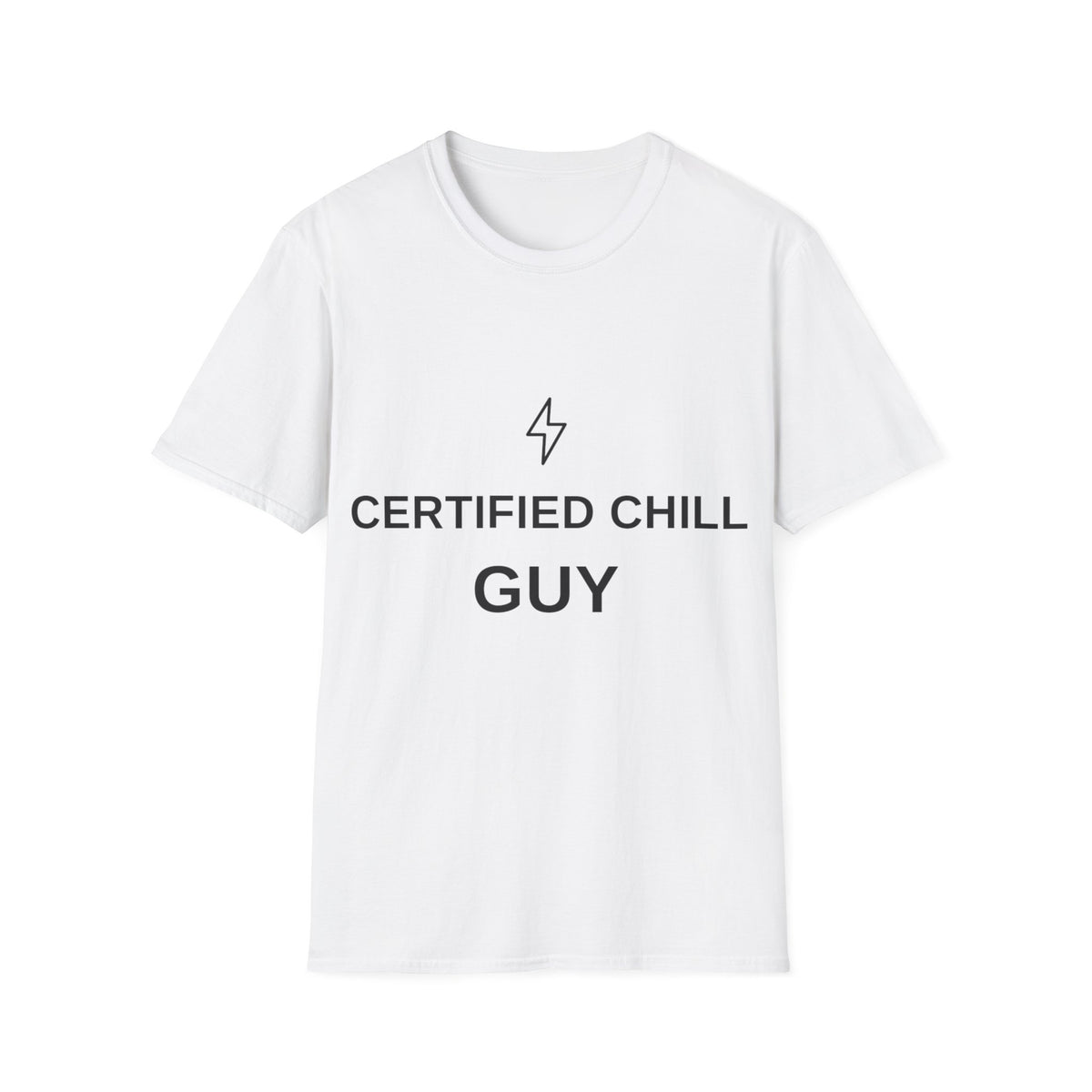 Certified Chill Guy Lightning Tee - Minimalist Retro Pop Culture Graphic T-Shirt - Trending Now - September 2026
