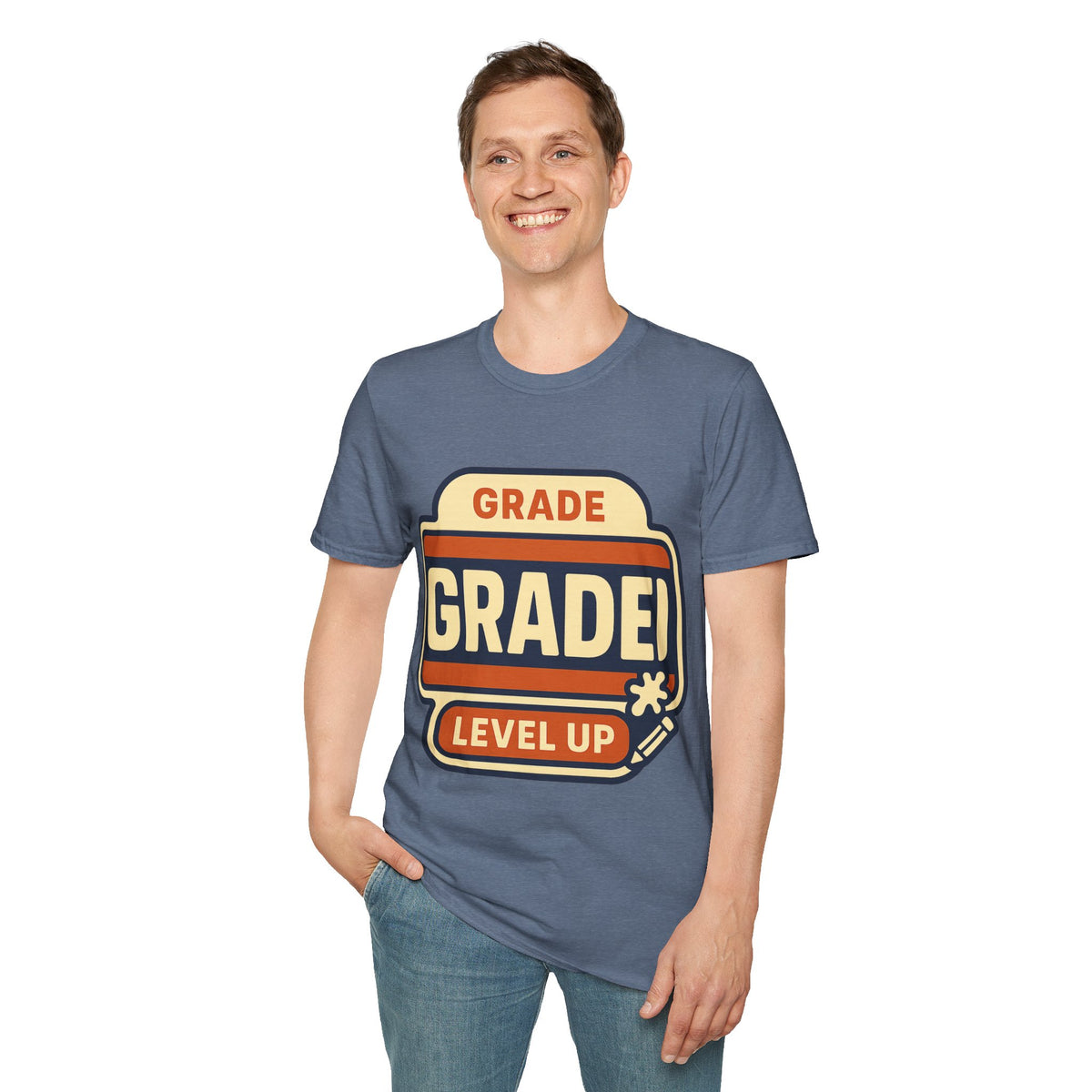 Grade Up Retro Badge T‑Shirt — "GRADE! LEVEL UP" Gamer Teacher Gift - Trending Now - August 2026