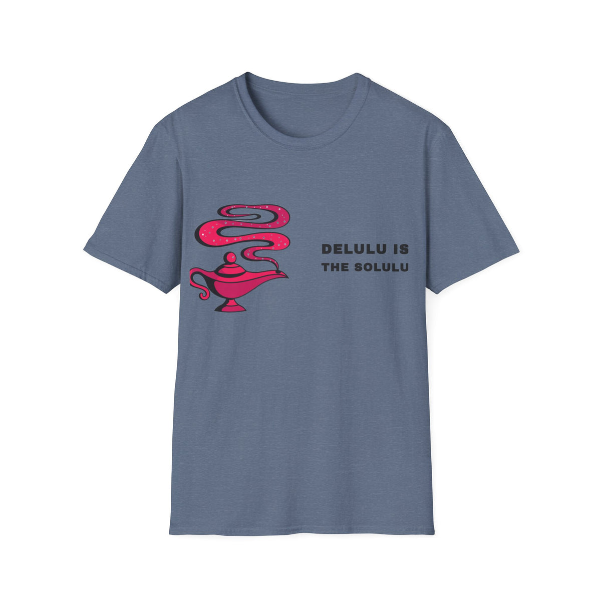 Genie Lamp Graphic T-Shirt — 'Delulu' Vaporwave Snake Design - Trending Now - September 2026