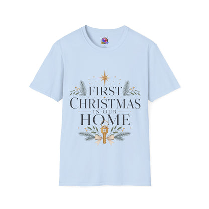First Christmas T-Shirt — 'First Christmas in Our Home' Elegant Holiday Tee