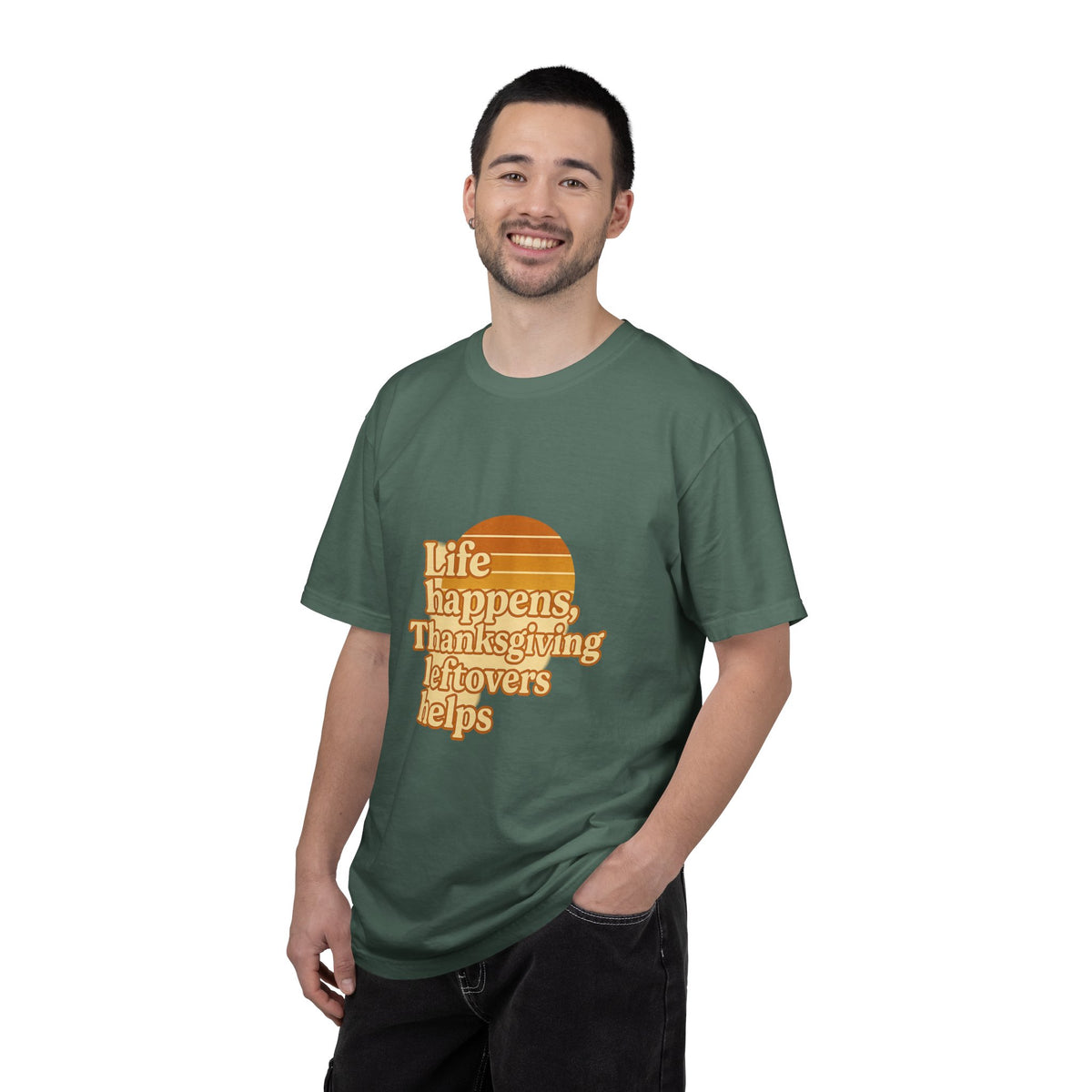 Thanksgiving Leftovers T-Shirt — “Life Happens, Thanksgiving Leftovers Helps” Retro Tee - Trending Now - October 2026