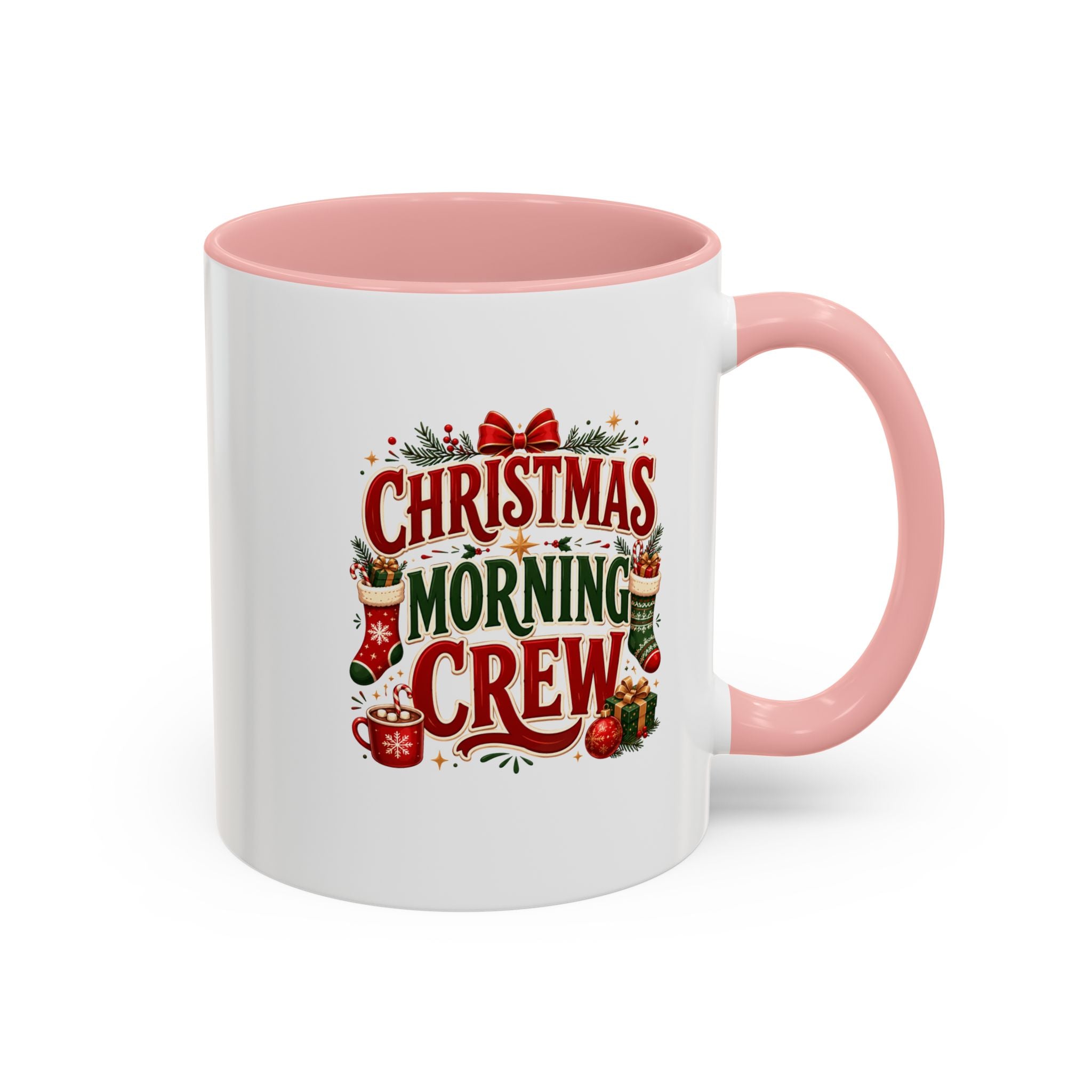 Christmas Morning Crew Accent Coffee Mug – Holiday Coffee Cup