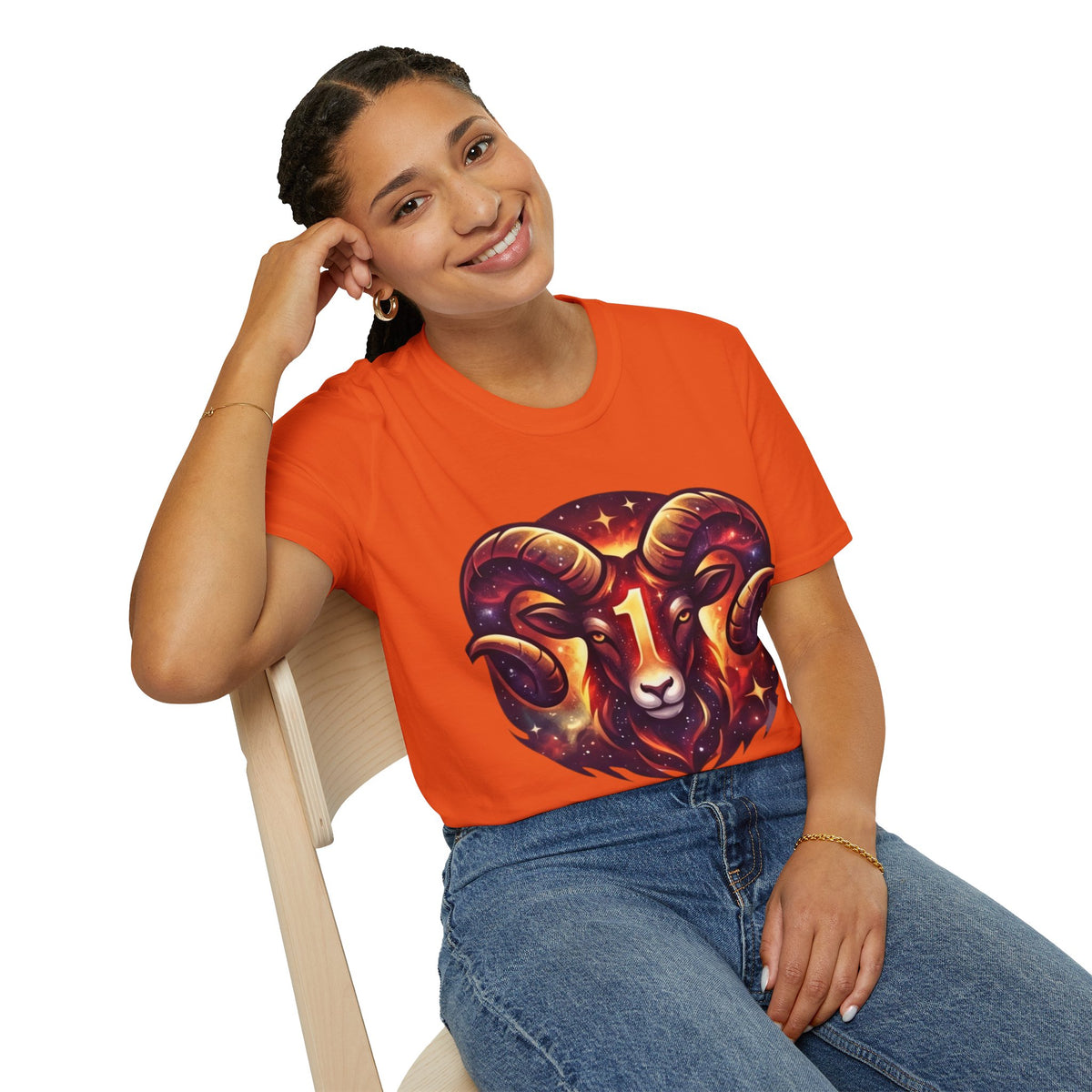 Aries Zodiac Ram Graphic T-Shirt — 'First in the Zodiac' Astrology Tee