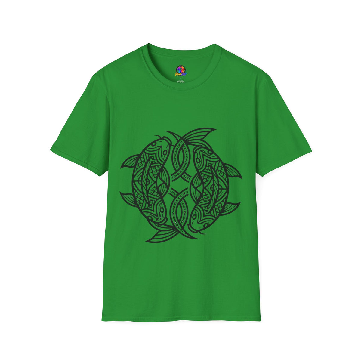Pisces Zodiac Koi Fish Mandala T-Shirt — Intricate Zen koi Circle Design