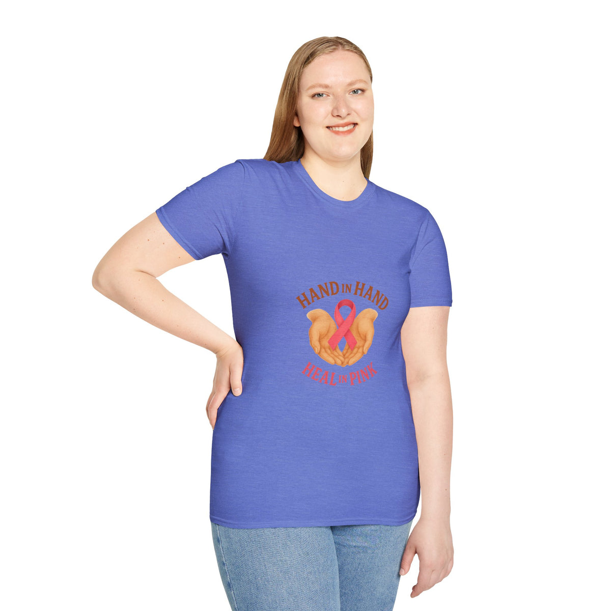 Breast Cancer Support T-Shirt – "Hand in Hand, Heal in Pink" Heart Ribbon Tee - Trending Now - October 2026