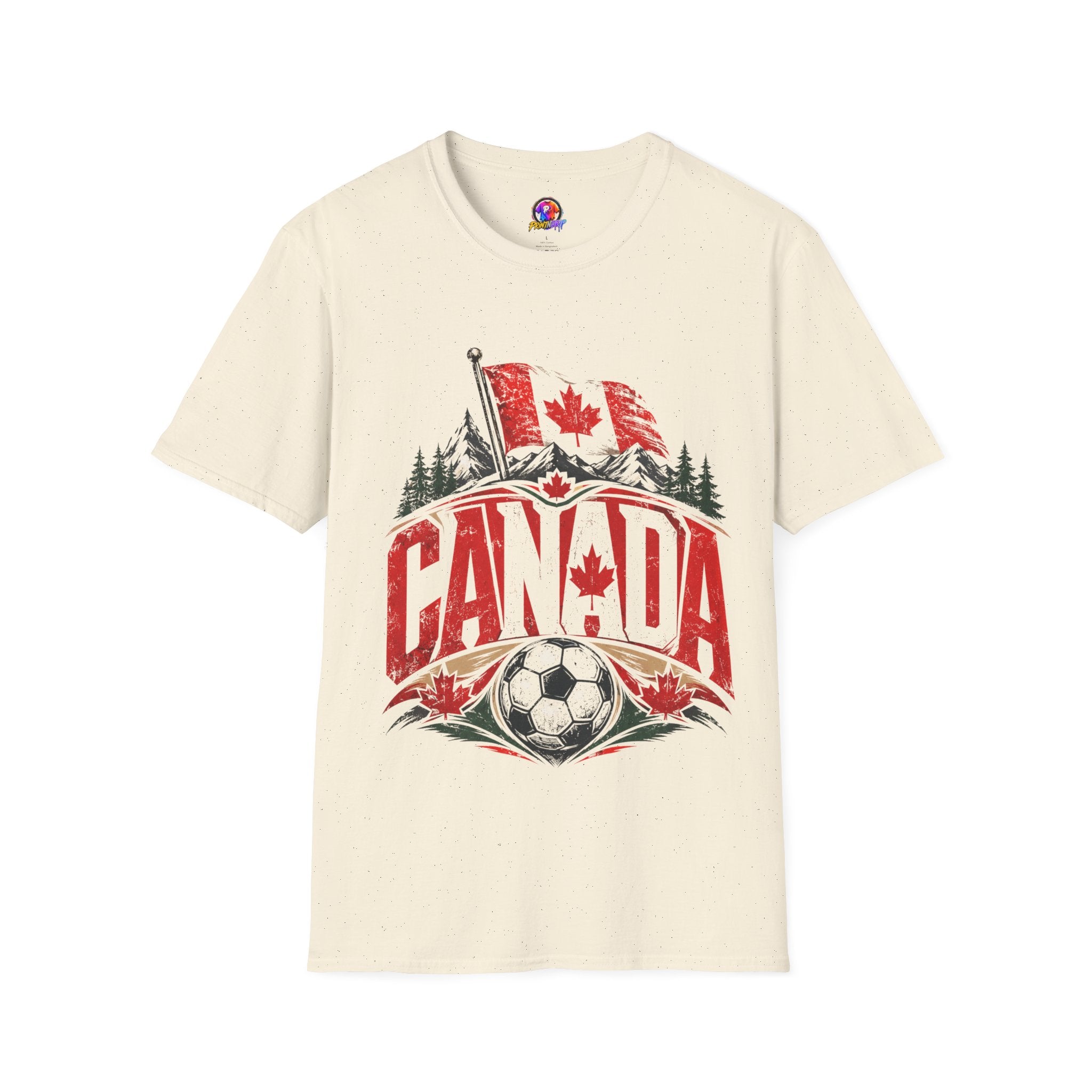 Canada Soccer T‑Shirt — Canadian Flag & Maple Leaf Crest