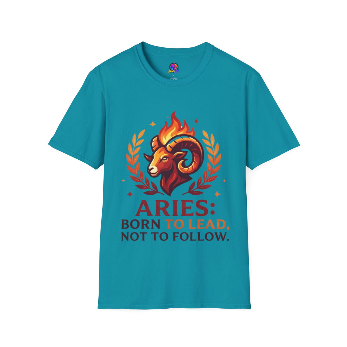 Aries Zodiac T-Shirt — "Born to Lead Not to Follow" Ram Graphic