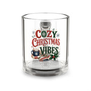 Christmas Glass Mug 10 oz Glass Mug — Cozy Christmas Vibes 10oz Holiday Coffee Cup